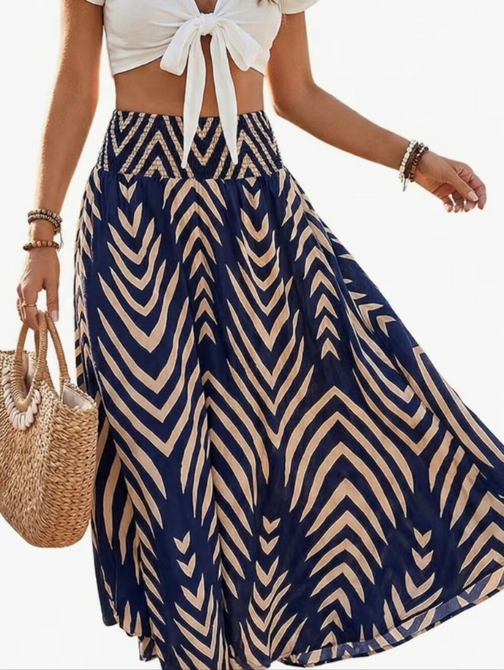NWOT 2-1 Cupshe Skirt/Dress Navy And Tan
